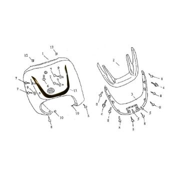 Capot avant Turbho RG50 blanc noir