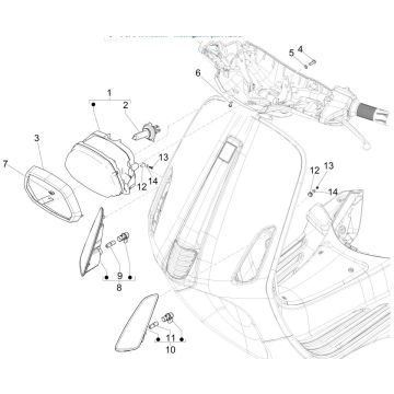 Feux avant - Clignotants Vespa Sprint 125 4T 3V IE ABS