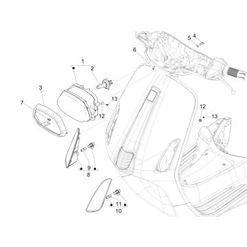 Optique de phareVespa Sprint 45km 4 temps 4 soupapes