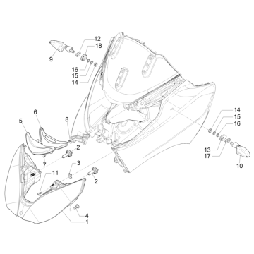Feux avant - Clignotants Piaggio MP3 350 Maxi sport E4 ABS 2018-2020 (EMEA)