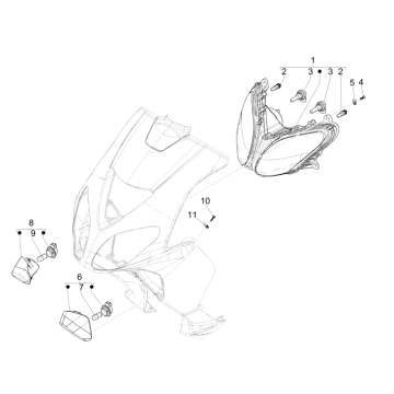 Feux avant - Clignotants Piaggio NRG Power DD 2007-2017