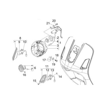 Feux avant - Clignotants Vespa GTV 250 4T 4V IE