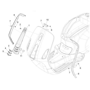 Plaque avant Vespa Sprint 125 4T 3V IE ABS