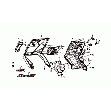 PLAQUE FRONTALE/PLAQUE INTERNE/FEUX CLINGANTS Sym Orbit III Black