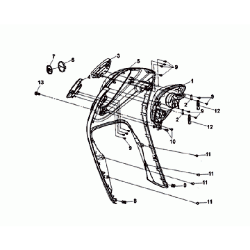 Flacon de plaque avant. Intérieur b. Sym Mio 50I (GY-7450U BK-001C) gris noir