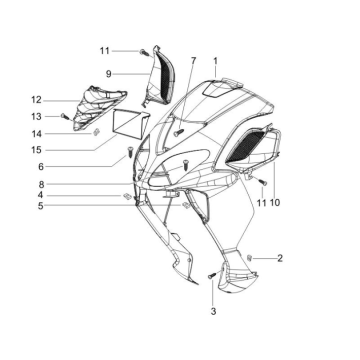 Plaque avant Piaggio NRG Power DD 2007-2017 noir météore 94/A