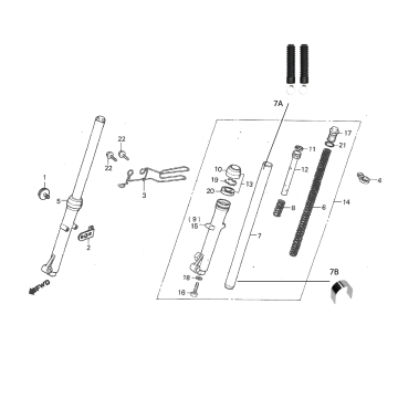 Pièces de fourche avant Honda MT50