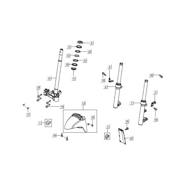 garde-boue avant Kymco Sento 4 temps Rouge