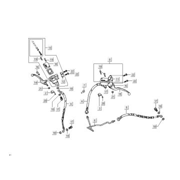 Frein avant Kymco Super9 2 temps mm argent