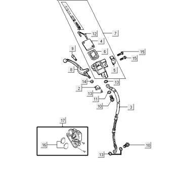 Frein avant Kymco VP50 4t ac techo silver