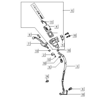 Frein avant Kymco ZX 2t ac argent-orange