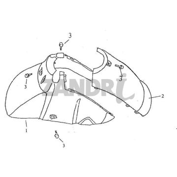 Garde boue avant BTC Grande Retro GT1 bleu crème métallisé