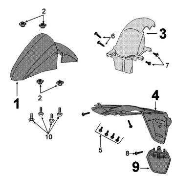 Garde boue avant Peugeot Kisbee rouge cerise (euro4 à partir de 2018)