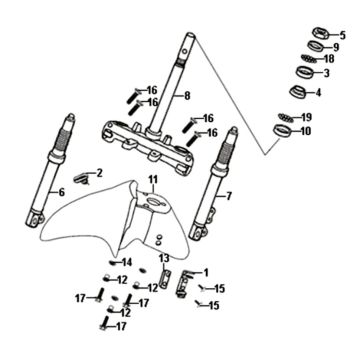 Garde boue avant Sym Symphony ST euro4 (GY-010U) gris mat