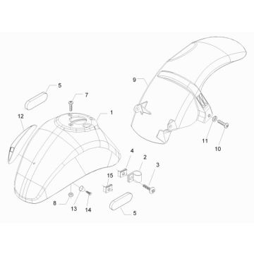 Garde boue avant Vespa Lx 25km 4 temps 2 soupapes marron marron 112/A