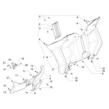 Coque avant - Plaque anti-protection Piaggio MP3 500 LT Sport 2014-2016