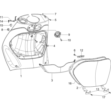 Coque avant - plaque anti-protection Piaggio Zip 50 SP 2006-2013