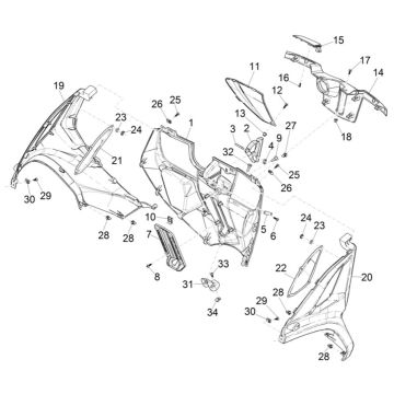 Coque avant - Piaggio MP3 300 HPE/300 HPE/300 HPE SPORT E5 ABS 2020-2022 (EMEA)