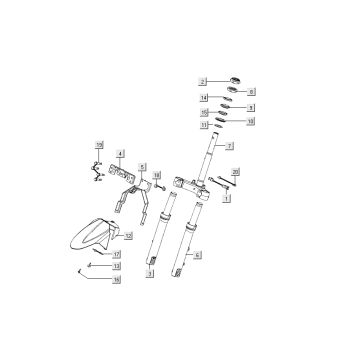 Fourche avant - garde-boue Kymco People S 4 temps bleu cristal