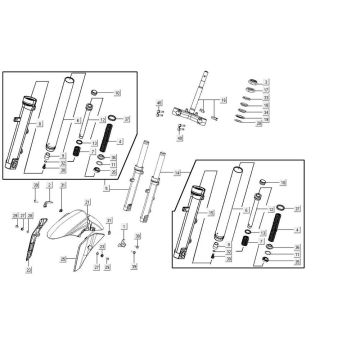 fourche avant AGILITY 16+ 4T 125 Matte Metallic Silver