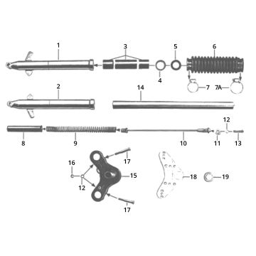 Fourche avant Zundapp GTS 50 517-40L0