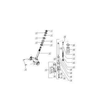 Fourche avant Kymco Dink AC 2 temps Silver
