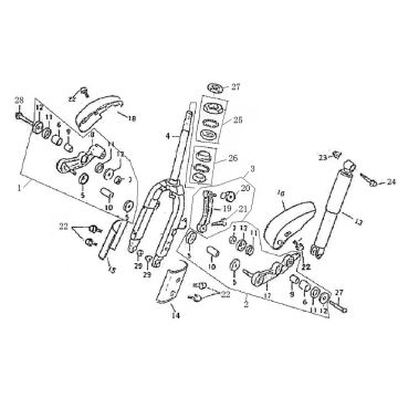 Fourche avant Turbo RG50 rouge