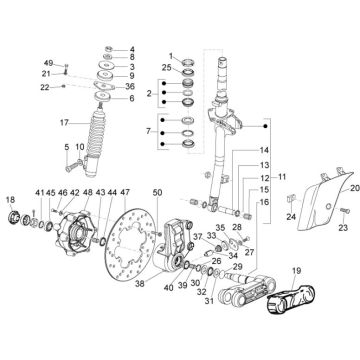 Fourche avant Vespa LXV 2 temps
