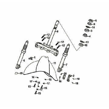 Casque d'aile avant fourche Sym Allo Euro4 (LX-17348) Brun brillant