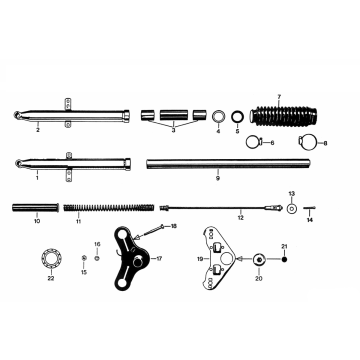 Fourche avant Zundapp KS 50 350-510 refroidie par air