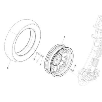 Roue avant Vespa Sprint