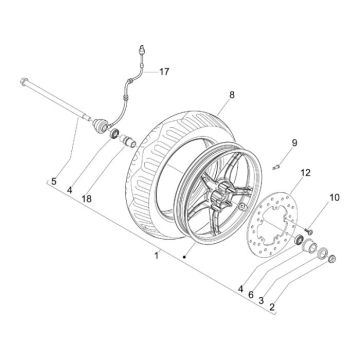 Roue avant Piaggio Fly 2 temps