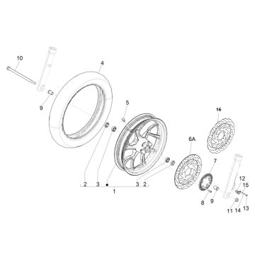 Roue avant Piaggio Medley 125 ABS E5 2021-2022 (EMEA)