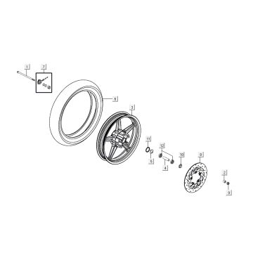 Roue avant Kymco Agility 16'+ 4t bleu métallique mat