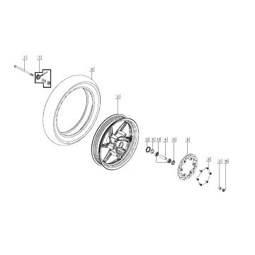 Roue avant Kymco Super8 Street 50i E4 Matt Black