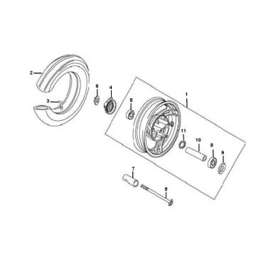 Roue avant Znen ZN50QT-11 4 temps