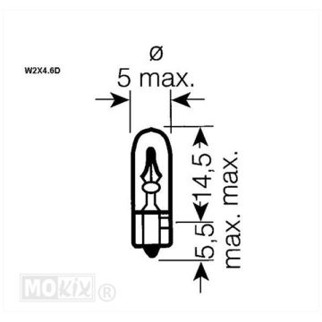 Ampoule W1.2W T5 12V 1.2W-92041