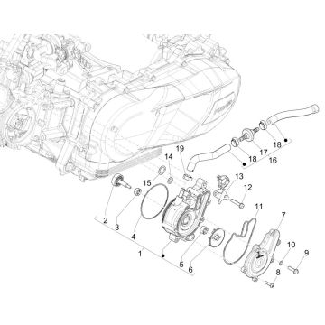 Pompe à eau Piaggio Medley 125 ABS E5 2021-2022 (EMEA)