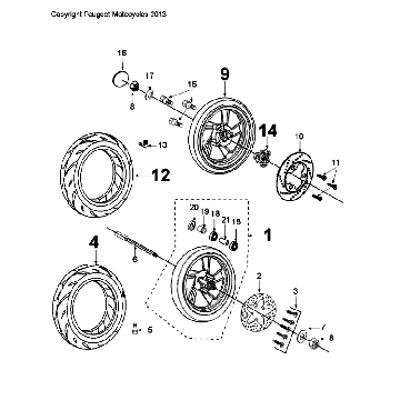 Roues Peugeot Citystar 50 noires
