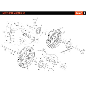 Roues Rieju MRT SM blanches 2010 2 temps