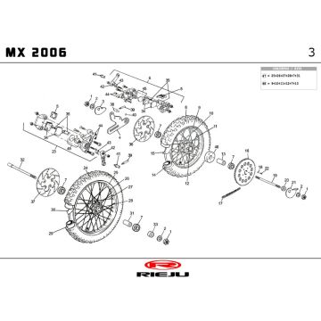 Roues Rieju MX rouge 2010 2 temps
