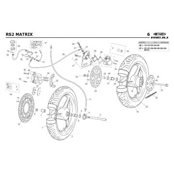Roues Rieju Rs2 bleu 2005 2 temps