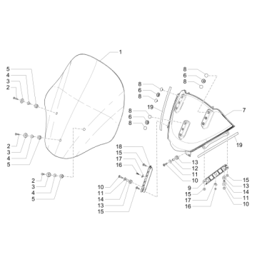 Pare-brise - Vitres Piaggio MP3 500 LT Sport 2014-2016
