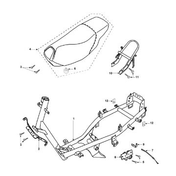 Cadre de selle Peugeot Speedfight 2 LC E2 2 temps