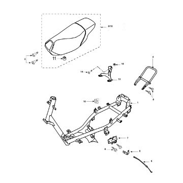 Cadre de selle Peugeot Vivacity 2 E2 2 temps