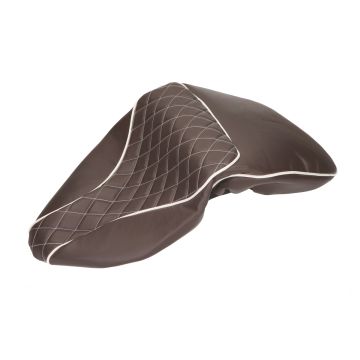 House of SelleDeck Vespa Primavera/Sprint Chesterfield marron/blanc