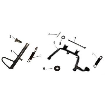 Béquille centrale latérale AGM GT champagne