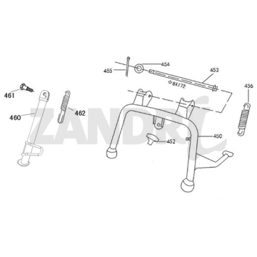 Béquille centrale latérale Eagle-Wing Napoli marron