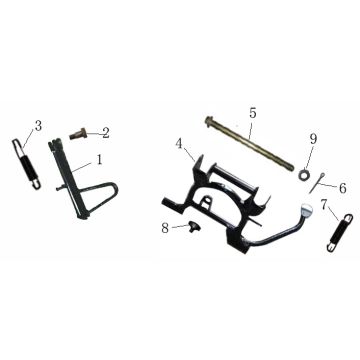 Béquille centrale latérale Vom Bella rose