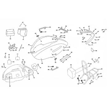 Bouclier latéral - Selle Box Rover Classic 4 temps